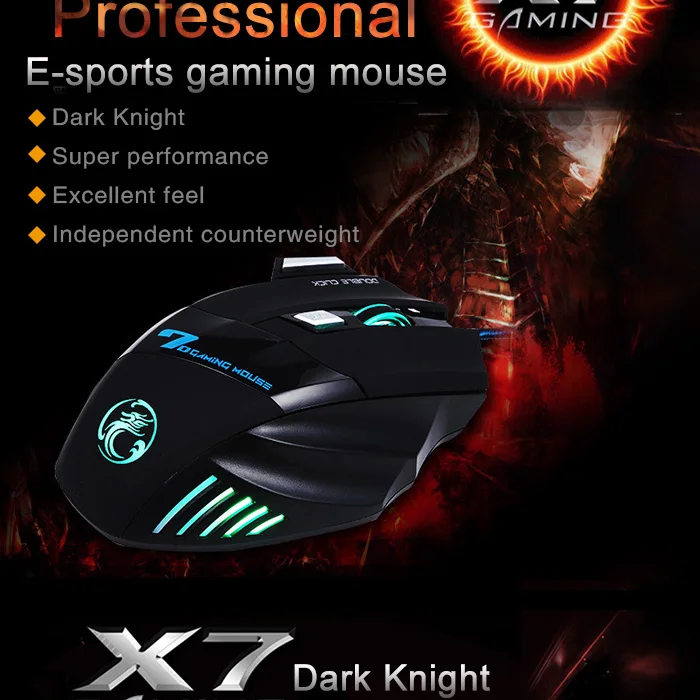 Professional Wired Gaming Mouse 5500DPI Adjustable 7 Buttons Cable USB LED Optical Gamer Mouse For PC Computer Laptop Mice X7 13