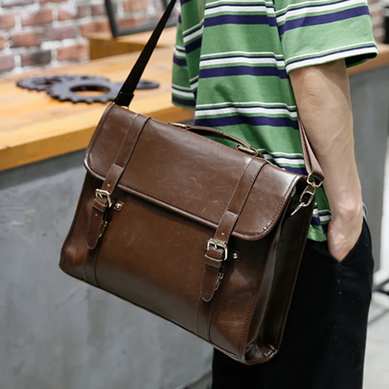 Brown Leather Briefcase Business Men Bags Men Travel Laptop Holder Shoulder Handbag
Brown Leather Briefcase Business Men Bags Men Travel Laptop Holder Shoulder Handbag