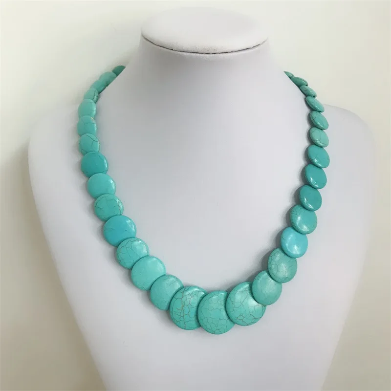 48-50CM Hot Fashion Turquoises Necklaces Coin Natural Stone Beads Choker Necklaces For Women Bijoux Hot Sale Cheap Good Gift
48-50CM Hot Fashion Turquoises Necklaces Coin Natural Stone Beads Choker Necklaces For Women Bijoux Hot Sale Cheap Good Gift