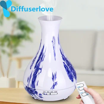 Diffuserlove Remote Control 550ML Essential Oil Diffuser Ultrasonic Air Humidifier with LED Light Blue/white porcelain for Home
Diffuserlove Remote Control 550ML Essential Oil Diffuser Ultrasonic Air Humidifier with LED Light Blue/white porcelain for Home