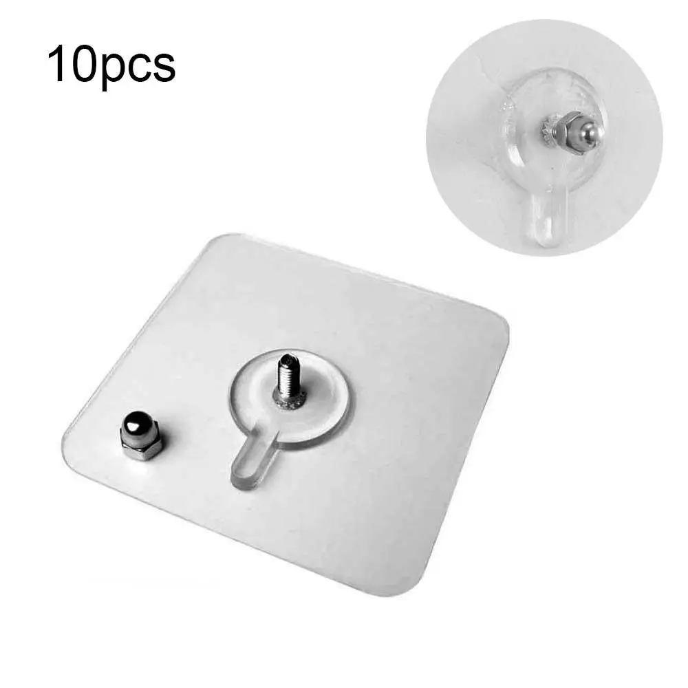 10Pcs Adhesive Wall Hooks Free Heavy Duty Loaded Strong Adhesive Transparent Sticky Hooks for Bathroom Door Kitchen
10Pcs Adhesive Wall Hooks Free Heavy Duty Loaded Strong Adhesive Transparent Sticky Hooks for Bathroom Door Kitchen