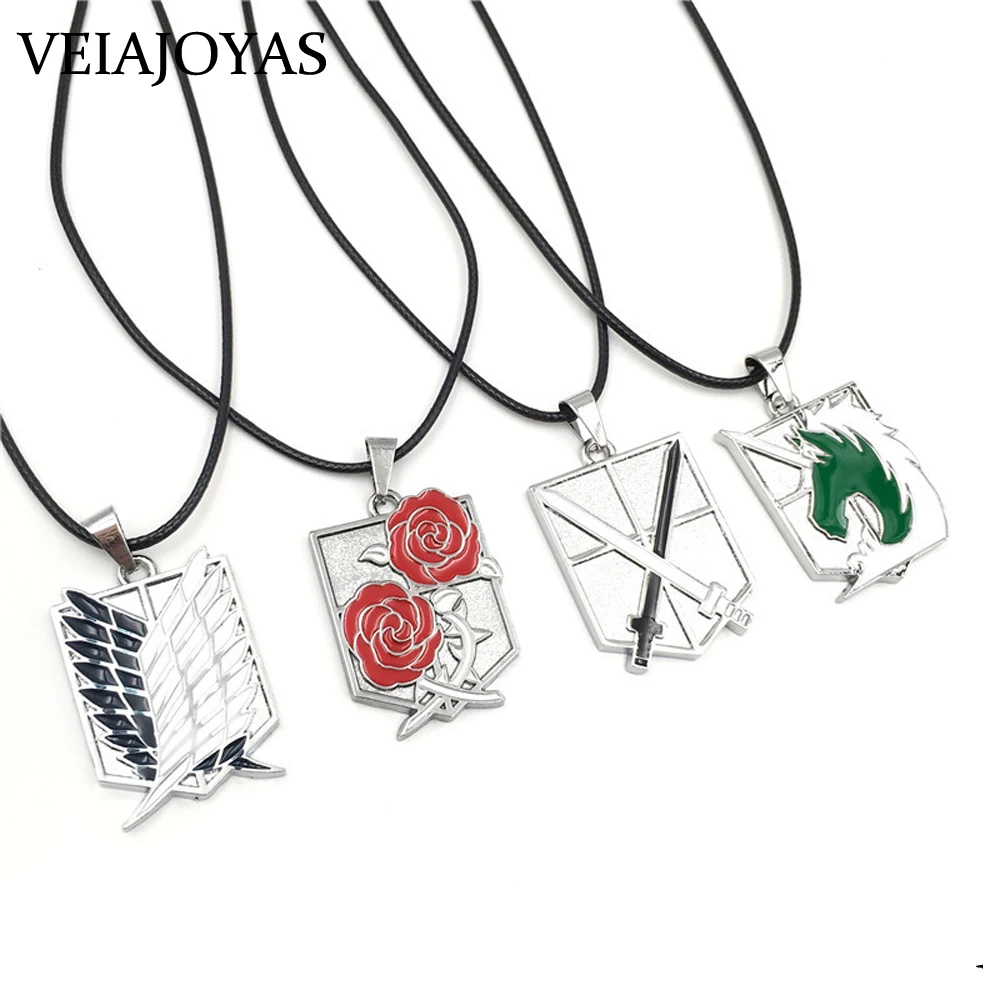 Classic Anime Attack on Titan Necklace 4 Corps Alloy Logo Pendant Necklaces for Women Men Charms Jewelry Accessories Collares
Classic Anime Attack on Titan Necklace 4 Corps Alloy Logo Pendant Necklaces for Women Men Charms Jewelry Accessories Collares
