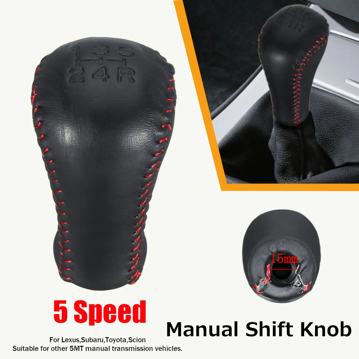 5 Speed PU Leather Manual Car Gear Shift Knob Black For Lexus for Subaru for Toyota for Scion Red Line
5 Speed PU Leather Manual Car Gear Shift Knob Black For Lexus for Subaru for Toyota for Scion Red Line