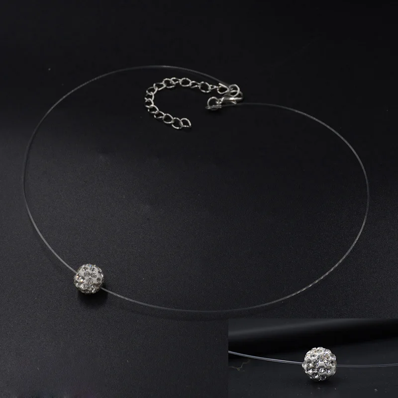 Fashion Crystal Ball Necklace Women's Necklace Stealth Transparent Fishing Line Chocker Color Pendant Necklace 8ND324
Fashion Crystal Ball Necklace Women's Necklace Stealth Transparent Fishing Line Chocker Color Pendant Necklace 8ND324