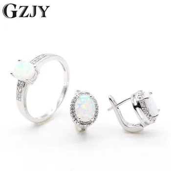 GZJY Beautiful Charming Oval White Fire Opal Zircon Ring Earrings Set For Women Fashion Wedding Anniversary Jewelry
GZJY Beautiful Charming Oval White Fire Opal Zircon Ring Earrings Set For Women Fashion Wedding Anniversary Jewelry