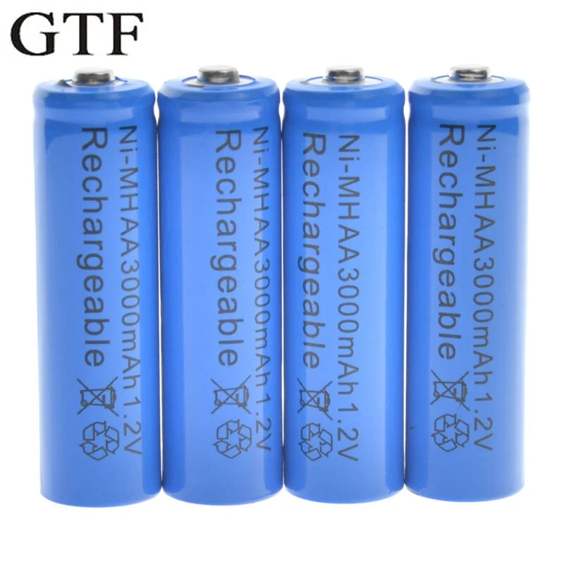 GTF 4PCS 1.2V 3000mAh AA Rechargeable Ni-MH Battery for Remote controls Radios Torches AA 1.2V 3000mah rechargeable batteries
GTF 4PCS 1.2V 3000mAh AA Rechargeable Ni-MH Battery for Remote controls Radios Torches AA 1.2V 3000mah rechargeable batteries
