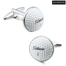 Gemelos de tema deportivo HAWSON diseño especial de pelota de Golf para aficionados al Golf gemelos para puños franceses/camisas regalo reflexivo(China)