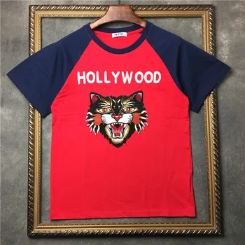 New Novelty 19ss Men Embroidery Leopard Hollywood T Shirts T-Shirt Hip Hop Skateboard Street Cotton T-Shirts Tee Top kenye #F13
New Novelty 19ss Men Embroidery Leopard Hollywood T Shirts T-Shirt Hip Hop Skateboard Street Cotton T-Shirts Tee Top kenye #F13