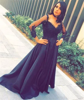 Long Sleeve Black Bridesmaid Dresses Illusion Lace Satin A Line High Quality Wedding Party Gowns 2019 Custom Made Women Dress
Long Sleeve Black Bridesmaid Dresses Illusion Lace Satin A Line High Quality Wedding Party Gowns 2019 Custom Made Women Dress