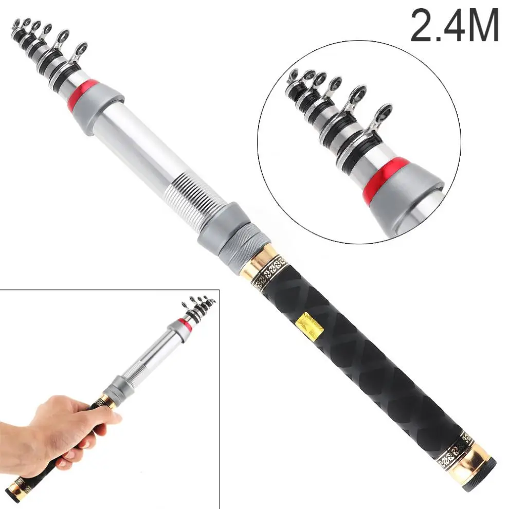 2.4m Carbon Fiber Mini Telescopic Fishing Rod Ultra Short Closed Length 34cm Multifunction Fishing Pole with Small Guide Rings
2.4m Carbon Fiber Mini Telescopic Fishing Rod Ultra Short Closed Length 34cm Multifunction Fishing Pole with Small Guide Rings