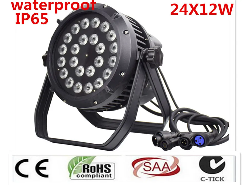 IP65 Водонепроницаемый Светодиодный прожектор Par 24x12W RGBW 4 в 1 светодиодный par DMX512