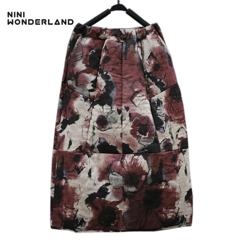 NINI WONDERLAND New Winter Printed Thickening Cotton Warm Vintage Bud Skirts Women Printing Mid-calf Length Thickness Skirts
NINI WONDERLAND New Winter Printed Thickening Cotton Warm Vintage Bud Skirts Women Printing Mid-calf Length Thickness Skirts