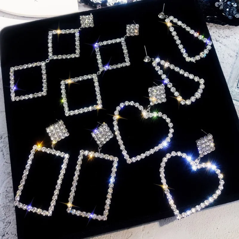 JCYMONG Shining Crystal Big Earrings Silver Color Heart rectangle Long Pendant Earrings For Women earings fashion jewelry 2019
JCYMONG Shining Crystal Big Earrings Silver Color Heart rectangle Long Pendant Earrings For Women earings fashion jewelry 2019