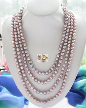 Long 100 7-8mm lavender round pink purple freshwater cultured pearl necklace earring
Long 100 7-8mm lavender round pink purple freshwater cultured pearl necklace earring