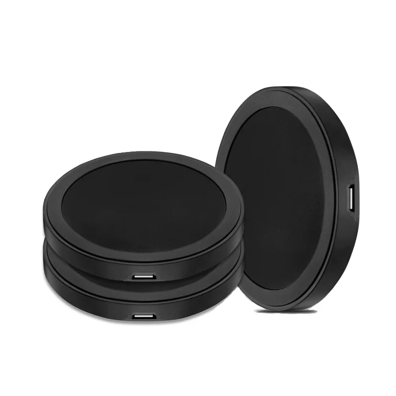 Round Qi Wireless Charging Pad Black