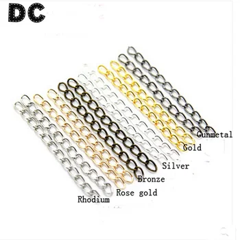 DC 100pcs/lot Necklace Extension Chain Bulk Bracelet Tail Extender 50*3mm Black Gold Silver Color For DIY Jewelry Findings F1620
DC 100pcs/lot Necklace Extension Chain Bulk Bracelet Tail Extender 50*3mm Black Gold Silver Color For DIY Jewelry Findings F1620