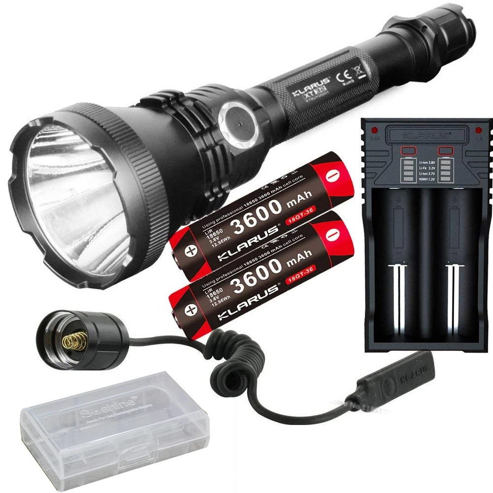 KLARUS XT32 flashlight CREE XP-L HI V3 LED max. 1200lm beam distance 1000 meters torch + batteries + charger + Tactical Switch
KLARUS XT32 flashlight CREE XP-L HI V3 LED max. 1200lm beam distance 1000 meters torch + batteries + charger + Tactical Switch