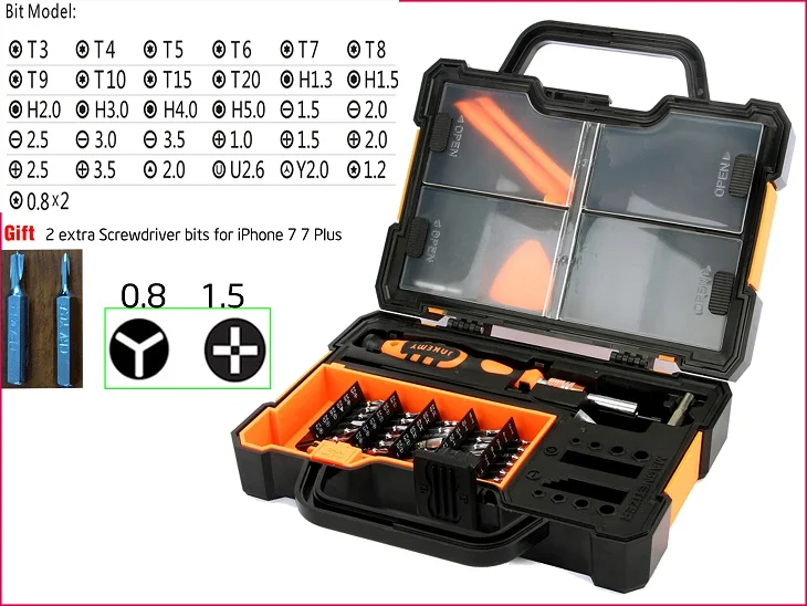 New 44 in 1 Pentalobe Tri Wing Screwdriver Kit tool set toolbox for iphone 7 Plus PC Retina Macbook Air Pro A1398 A1370 A1278 |