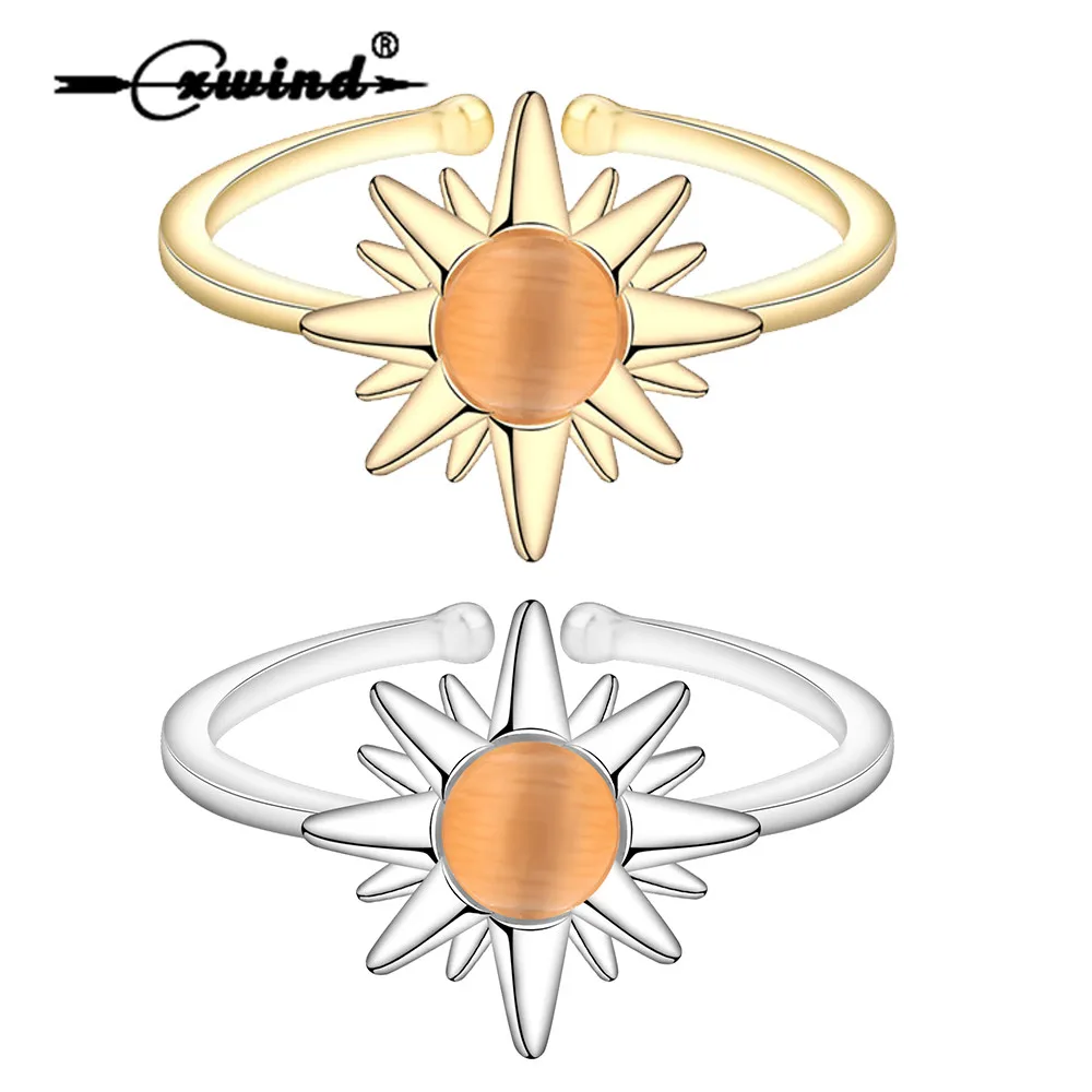 Cxwind New Fashion Sun Flower Rings Jewelry Femme Cute Sunflower Crystal Wedding Open Rings for Women bague homme
Cxwind New Fashion Sun Flower Rings Jewelry Femme Cute Sunflower Crystal Wedding Open Rings for Women bague homme