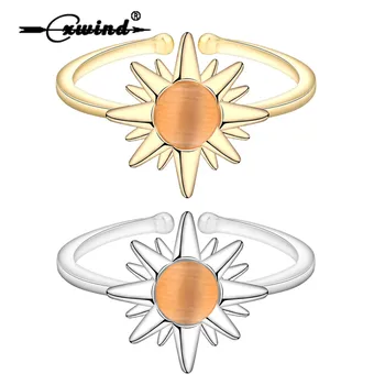 Cxwind New Fashion Sun Flower Rings Jewelry Femme Cute Sunflower Crystal Wedding Open Rings for Women bague homme
Cxwind New Fashion Sun Flower Rings Jewelry Femme Cute Sunflower Crystal Wedding Open Rings for Women bague homme