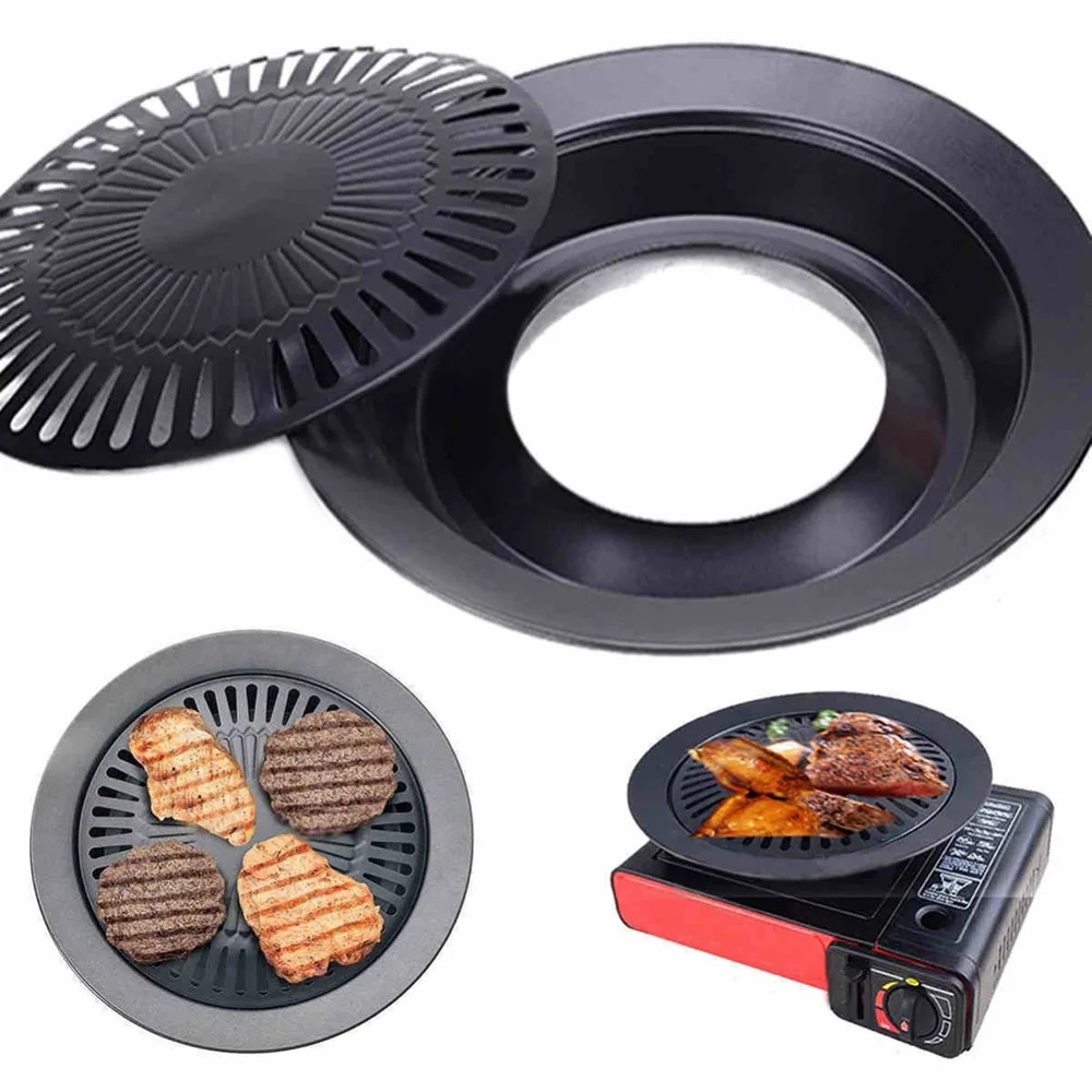 Portable Korean Outdoor Smokeless Barbecue Gas Grill Pan Household Smokeless Gas Stove Plate BBQ Roasting Cooking Tool Sets
Portable Korean Outdoor Smokeless Barbecue Gas Grill Pan Household Smokeless Gas Stove Plate BBQ Roasting Cooking Tool Sets