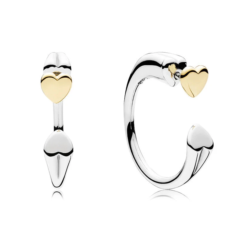 Authentic 925 Sterling Silver Earring Golden Two Hearts Earring Hoops For Women Wedding Party Gift Fine Pandora Jewelry
Authentic 925 Sterling Silver Earring Golden Two Hearts Earring Hoops For Women Wedding Party Gift Fine Pandora Jewelry
