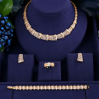 janekelly Luxury cubic zirconia necklace bracelet earrings and ring 4pcs dubai full jewelry set for women,bridal dress dinner
janekelly Luxury cubic zirconia necklace bracelet earrings and ring 4pcs dubai full jewelry set for women,bridal dress dinner