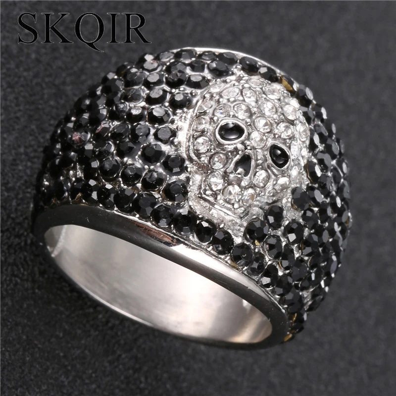 SKQIR 316L Stainless Steel Skull Rings For Men Rock Punk Unisex Crystal Black Gold Color Biker Ring Male Fashion Skull Jewelry
SKQIR 316L Stainless Steel Skull Rings For Men Rock Punk Unisex Crystal Black Gold Color Biker Ring Male Fashion Skull Jewelry