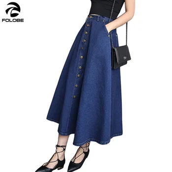 FOLOBE Vintage Elegant Women Skirts Spring Autumn Denim Long Skirts Womens Maxi Long Big Swing High Waist Office Ladies Skirt
FOLOBE Vintage Elegant Women Skirts Spring Autumn Denim Long Skirts Womens Maxi Long Big Swing High Waist Office Ladies Skirt