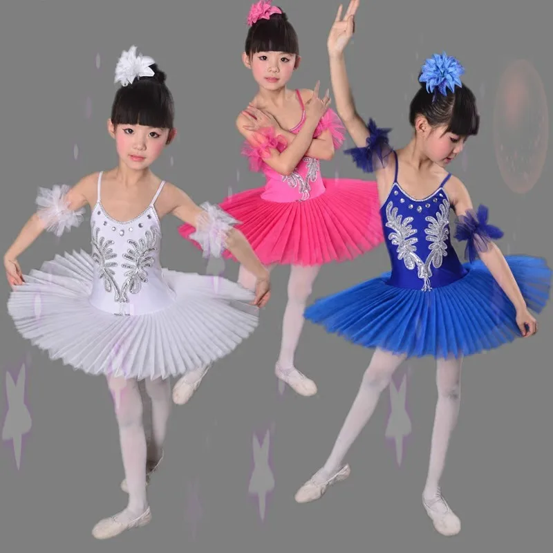 

New Children Ballet Tutu Dress Fluffy White Girl Swan Lake Ballet Dance Costume Chromatic Ballet Bitter Fleabane Skirt 89