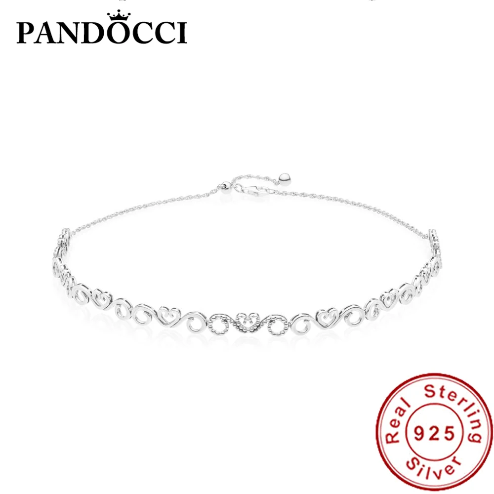 PANDOCCI 100% 925 Sterling Silver 1:1 397129CZ HEART SWIRLS CHOKER NECKLACE Women's Original Jewelry Fashion Holiday Gift
PANDOCCI 100% 925 Sterling Silver 1:1 397129CZ HEART SWIRLS CHOKER NECKLACE Women's Original Jewelry Fashion Holiday Gift