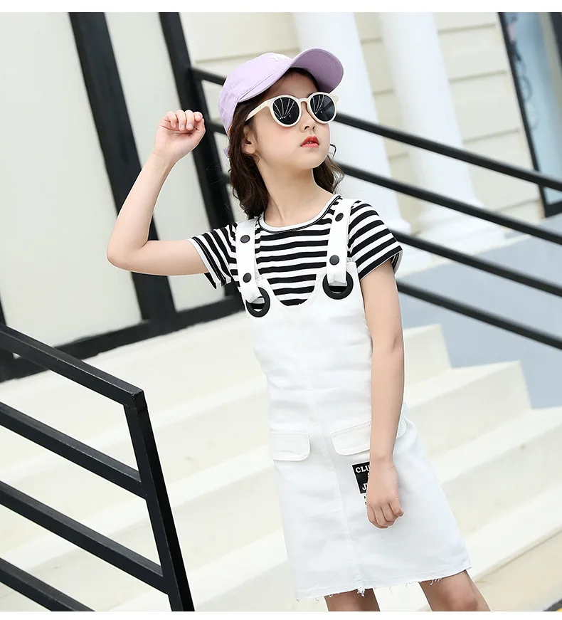 Girls Suspenders Dress 2 Pcs Set 2019 Summer Fashion Kids Stripe T-Shirts And Dresses Set For Girl 5 7 9 11 13 Year Clj144 41 Girls Suspenders Dress 2 Pcs Set 2019 Summer Fashion Kids Stripe T-Shirts And Dresses Set For Girl 5 7 9 11 13 Year Clj144 47
