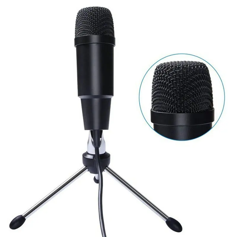 

C-330 USB Microphone Condenser Professional Wired Studio Karaoke Mic For Computer Pc Video Recording Msn With Stand Tripod
