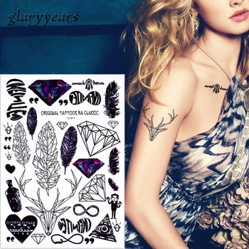 glaryyears 1 Sheet Watercolor Body Makeup Decal Fake Black Small Pattern Feather Wolf Temporary Tattoo Sticker Neck Wrist Art LC
glaryyears 1 Sheet Watercolor Body Makeup Decal Fake Black Small Pattern Feather Wolf Temporary Tattoo Sticker Neck Wrist Art LC
