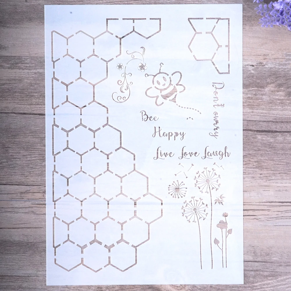 A4 Size DIY Craft Honeycomb Bee Stencils For Walls Painting Scrapbooking Stamping Album Decorative Embossing Paper Cards
A4 Size DIY Craft Honeycomb Bee Stencils For Walls Painting Scrapbooking Stamping Album Decorative Embossing Paper Cards