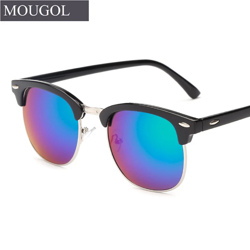 

MOUGOL 2019 Semi-Rimless Brand Designer Sunglasses Women/Men Polarized UV400 Classic Oculos De Sol Gafas Retro Eyeglasses