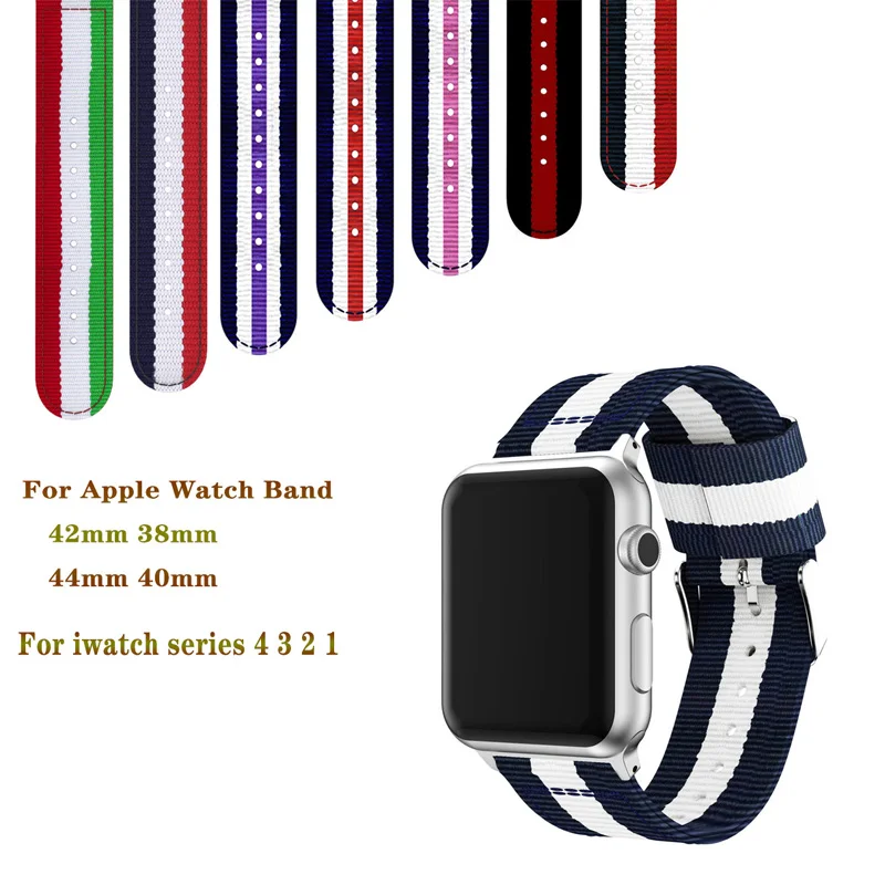 Multi-Colorful Striped Nylon Bracelet Strap for Apple Watchband 4 44/ 40mm Compatible For IWatch Series 3 2 1 38/42mm Sport band
Multi-Colorful Striped Nylon Bracelet Strap for Apple Watchband 4 44/ 40mm Compatible For IWatch Series 3 2 1 38/42mm Sport band
