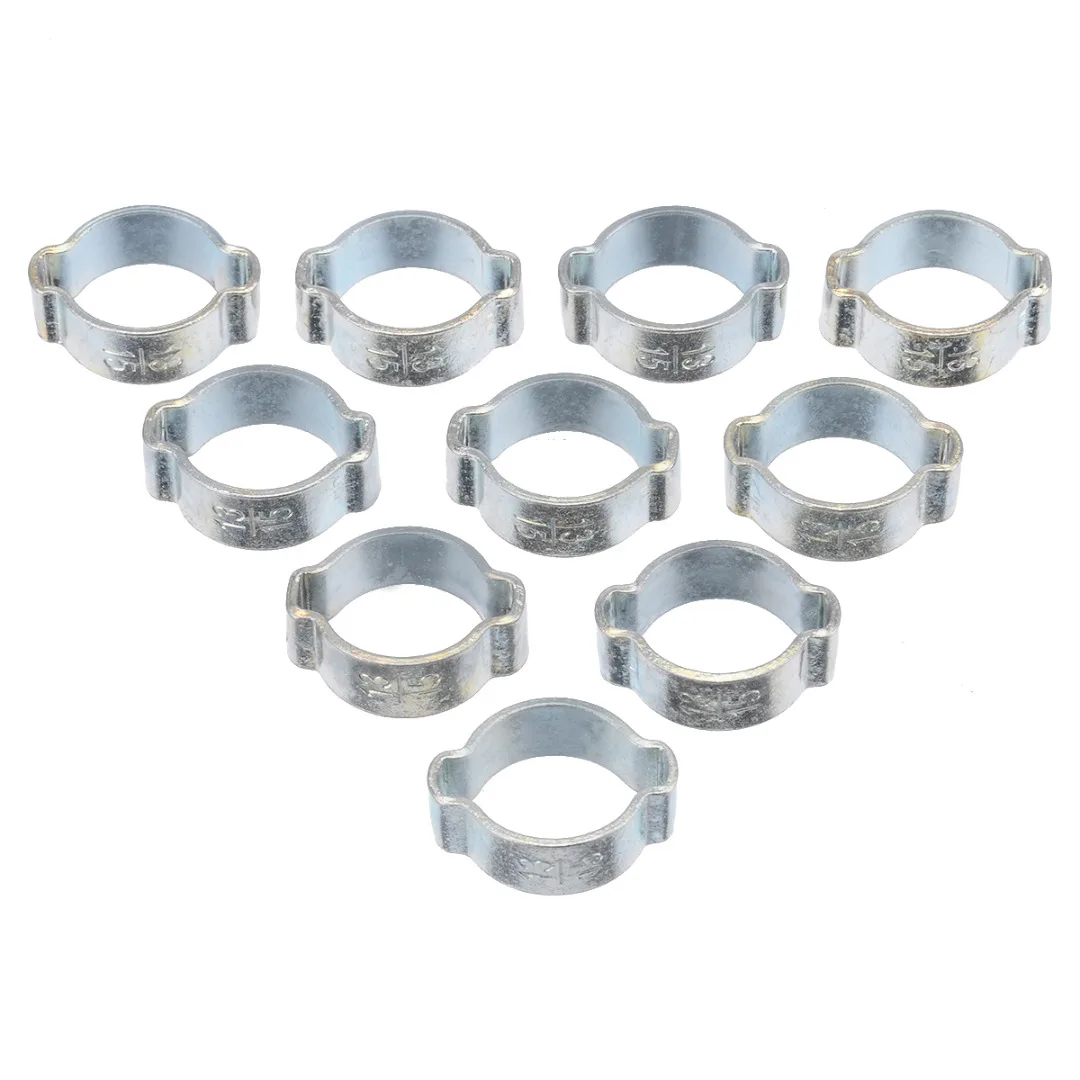 10pcs Hose Clamp Double Ears Clamp Worm Drive Fuel Water Hose Pipe Clamps Clips Hose Fuel Clamps