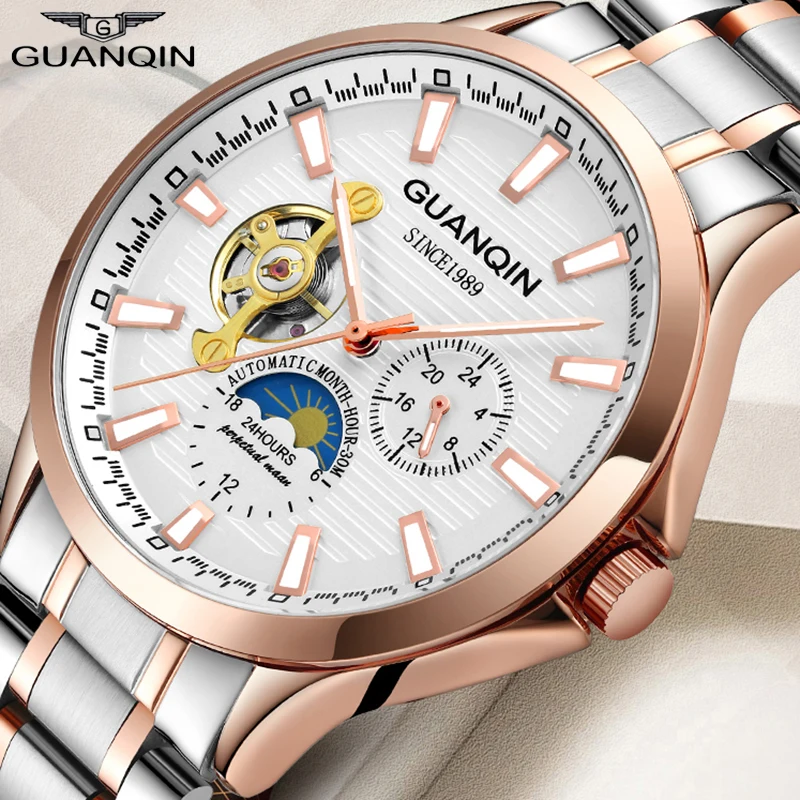 GUANQIN Tourbillon mechanical men's watches top brand waterproof clock men business automatic analog watch relogios masculino
GUANQIN Tourbillon mechanical men's watches top brand waterproof clock men business automatic analog watch relogios masculino