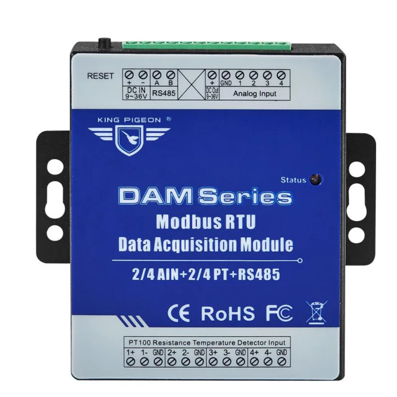 IoT Data loggers 2AIN 2 PT100 Resistance Thermometer Extended Module for Modbus RTU with RS185 DAM122
IoT Data loggers 2AIN 2 PT100 Resistance Thermometer Extended Module for Modbus RTU with RS185 DAM122
