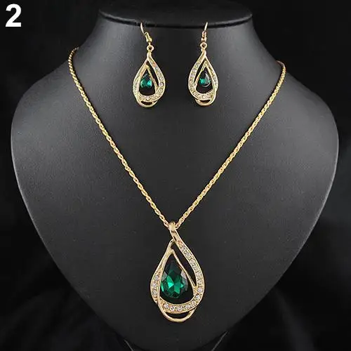 Banquet Party Jewelry Set Waterdrop Crystal Stone Earrings Pendant Necklace Golden Chain bridal jewelry sets for women
Banquet Party Jewelry Set Waterdrop Crystal Stone Earrings Pendant Necklace Golden Chain bridal jewelry sets for women