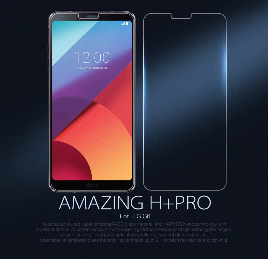 Nillkin Tempered Glass Film for LG G6 5.7 inch Amazing H+Pro H Nano Anti-Explosion 9H hard Protective Screen Protector
Nillkin Tempered Glass Film for LG G6 5.7 inch Amazing H+Pro H Nano Anti-Explosion 9H hard Protective Screen Protector