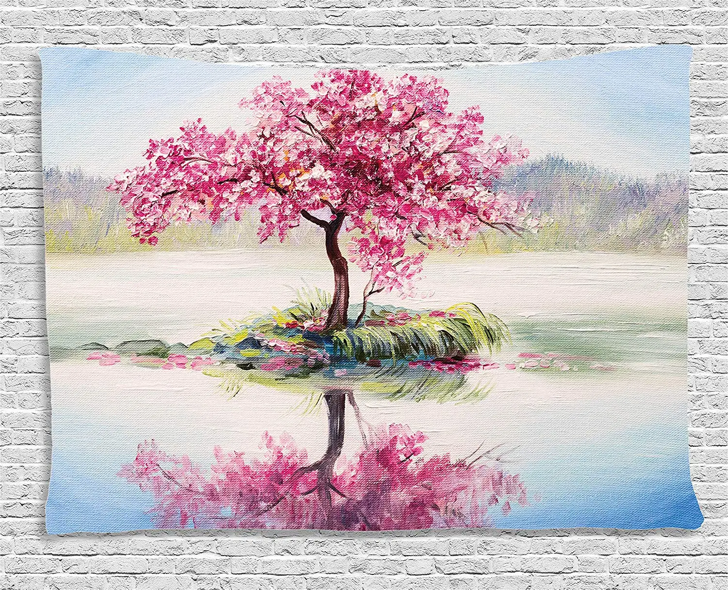 Tree Tapestry Pink Floral Decor Blooming Japanese Cherry Sakura on the Lake Soft Romantic Almond Tree Paint Effect Wall Hanging
Tree Tapestry Pink Floral Decor Blooming Japanese Cherry Sakura on the Lake Soft Romantic Almond Tree Paint Effect Wall Hanging