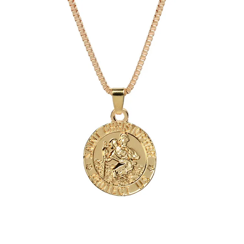 Jesus christ chain Necklace Saint christopher protect us necklaces Round Silver Gold color Christ Jewelry Gift For Christians S3
Jesus christ chain Necklace Saint christopher protect us necklaces Round Silver Gold color Christ Jewelry Gift For Christians S3