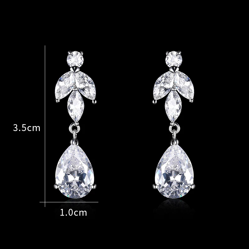 WEIMANJINGDIAN New Arrival White Gold Color Plated Teardrop Cubic Zirconia Crystal CZ Zircon Bridal Earrings
WEIMANJINGDIAN New Arrival White Gold Color Plated Teardrop Cubic Zirconia Crystal CZ Zircon Bridal Earrings