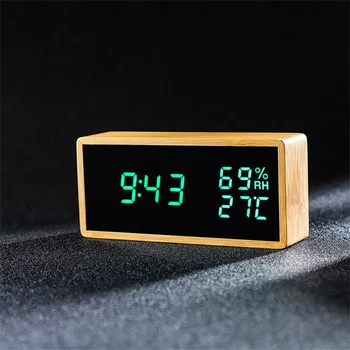 Rectangle Alarm Clock Wooden Electronic Desk Clock Digital LED Clock Bamboo Thermometer Alarm Watch Snooze with Humidity
Rectangle Alarm Clock Wooden Electronic Desk Clock Digital LED Clock Bamboo Thermometer Alarm Watch Snooze with Humidity