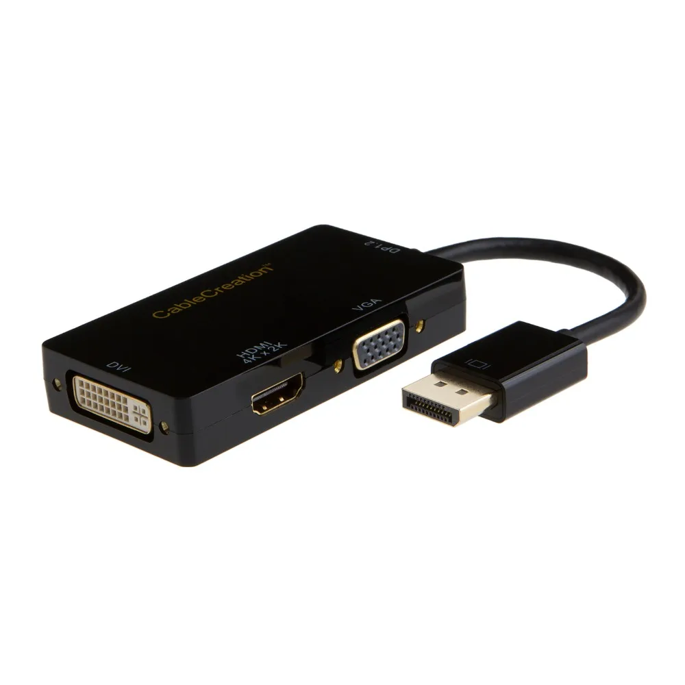 3-in-1 DP Adapter, CableCreation Displayport to HDMI/DVI/VGA Adapter, Support 4K x 2K Resolution for HDMI Port, Black
3-in-1 DP Adapter, CableCreation Displayport to HDMI/DVI/VGA Adapter, Support 4K x 2K Resolution for HDMI Port, Black