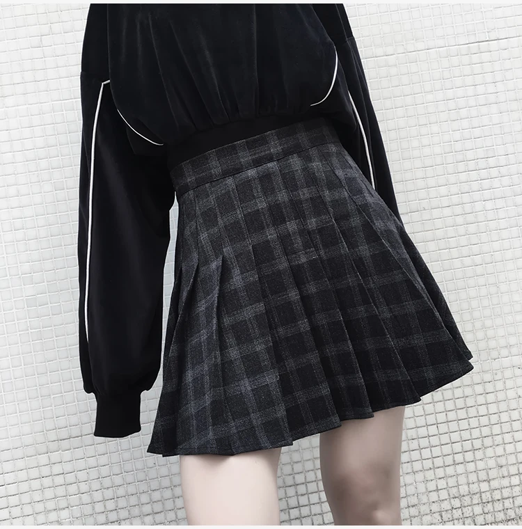 2019 New Autumn Winter Harajuku Gothic Black Gray Plaid Skirts Shorts Women'S Pleated Skirt Short Punk Girl'S Skirt Short
2019 New Autumn Winter Harajuku Gothic Black Gray Plaid Skirts Shorts Women'S Pleated Skirt Short Punk Girl'S Skirt Short