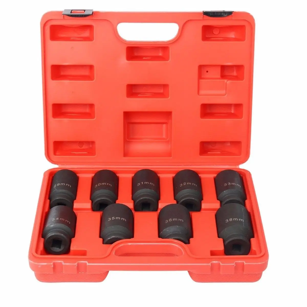 9pc 1/2" Drive Deep Impact Axle Hub Nut Socket Set 29-30-31-32-33-34-35-36-&38mm
9pc 1/2" Drive Deep Impact Axle Hub Nut Socket Set 29-30-31-32-33-34-35-36-&38mm