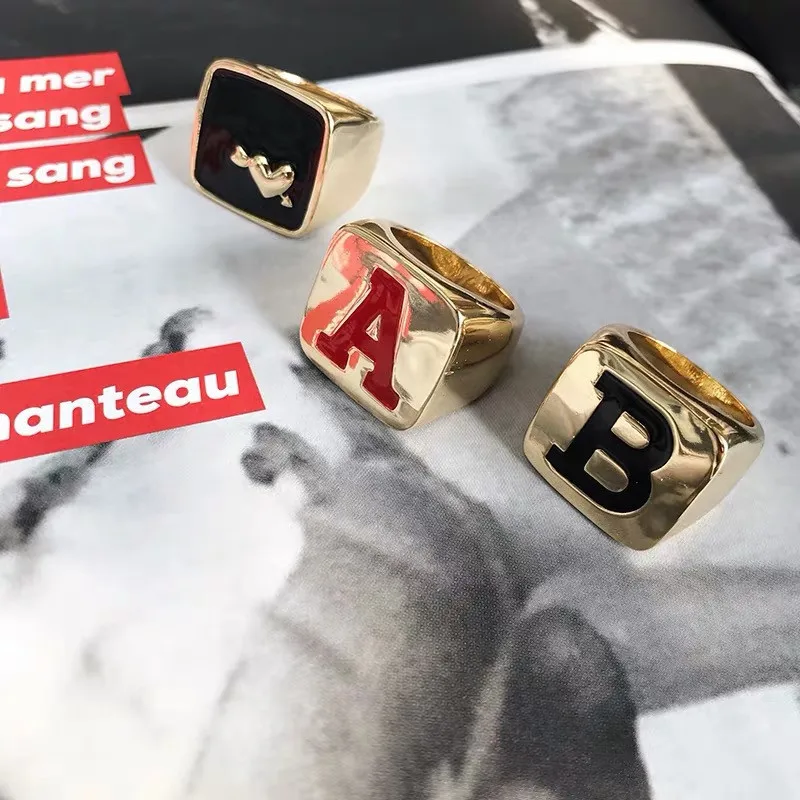 2019 New Simple Custom Fashion Heavy Industry AB Letter Peach Heart Shape Gold Ring Metal Exaggerated Square Bird Letter Ring
2019 New Simple Custom Fashion Heavy Industry AB Letter Peach Heart Shape Gold Ring Metal Exaggerated Square Bird Letter Ring